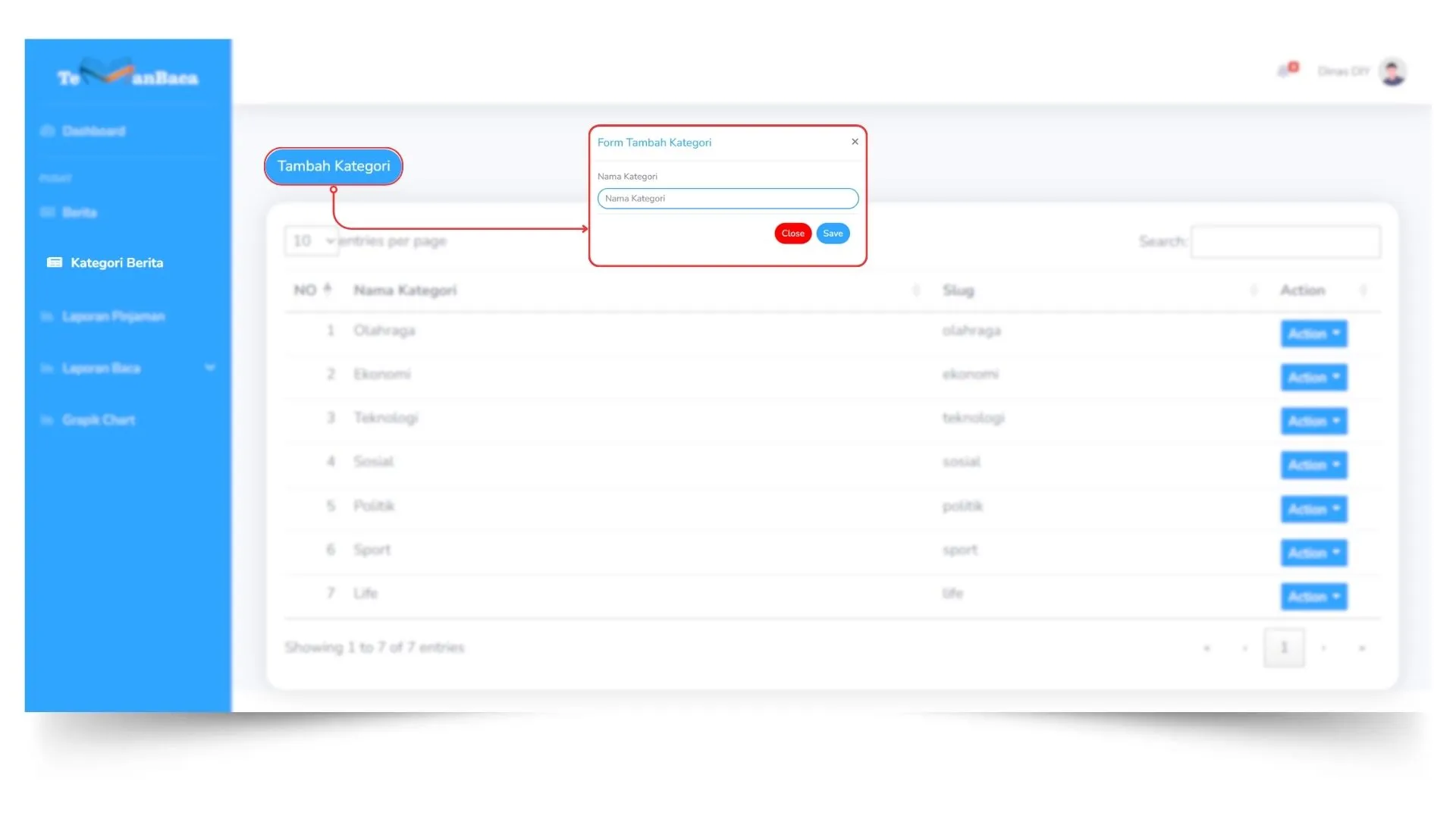 Form Tambah Kategori