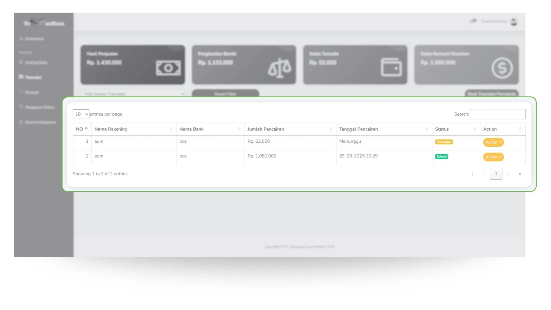 Konfirmasi Pencairan